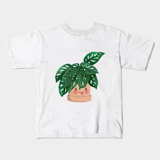 Cute Plant Illustration, Monstera Adansonii 2 Kids T-Shirt